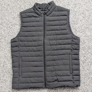 Jack & Jones Men's (XL) Dark Grey Quilted Puffer Outdoor Vest Jacket